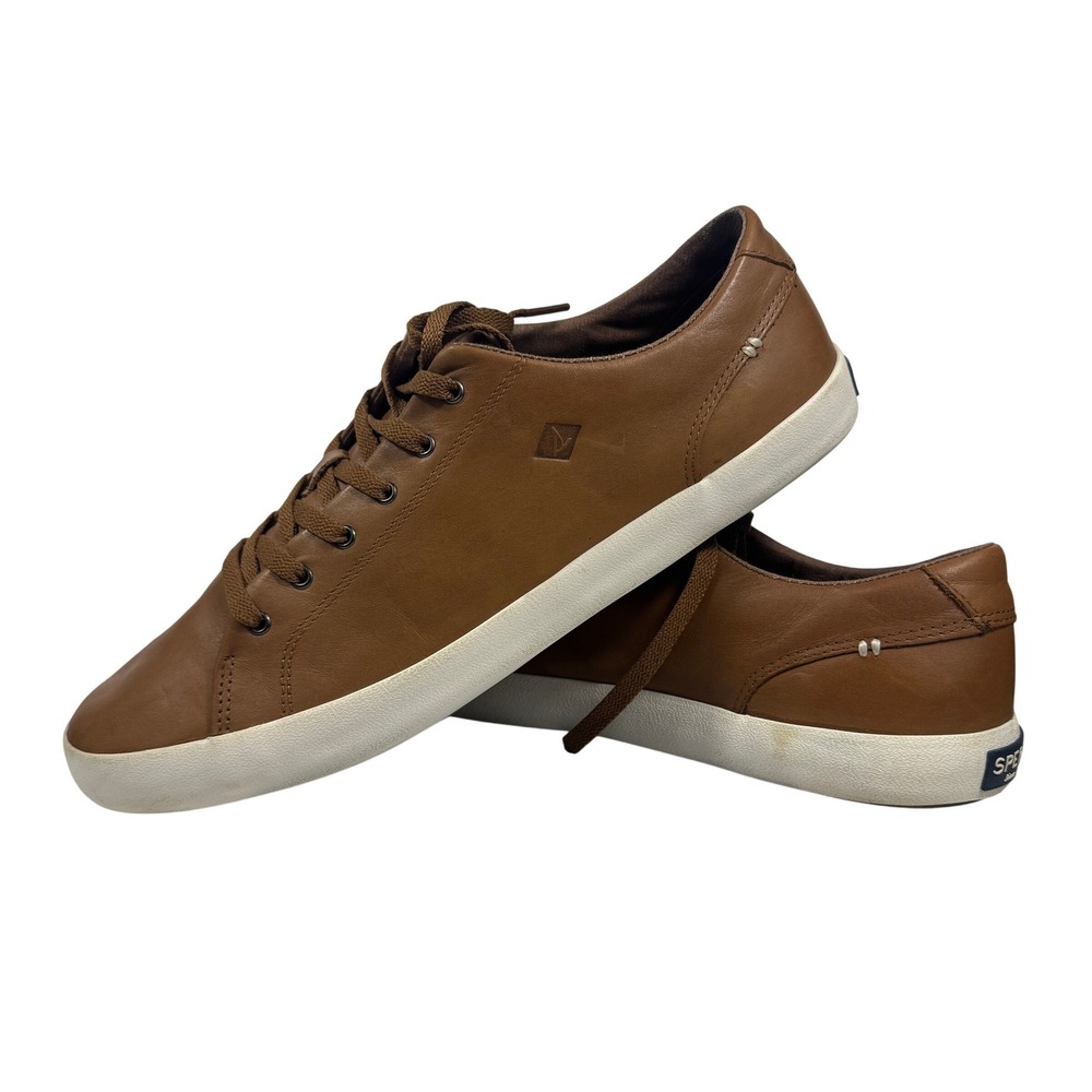 Sperry Top-Sider Brown Leather Lace Up Casual Sneakers Men's Size 12